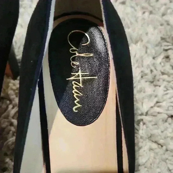 COPY - Cole Haan Black Suede Patent Platform Pumps - Picture 4 of 4